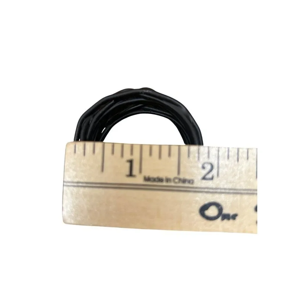 Set Of 4 Black Woven Metal Napkin Rings